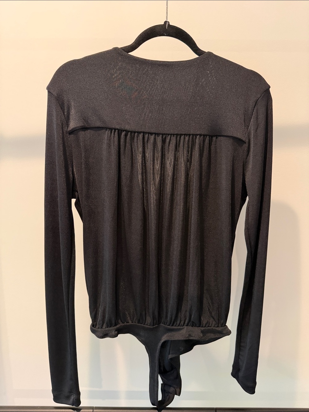 Free People Black Draped Long-Sleeve Bodysuit - Picture 4 of 10